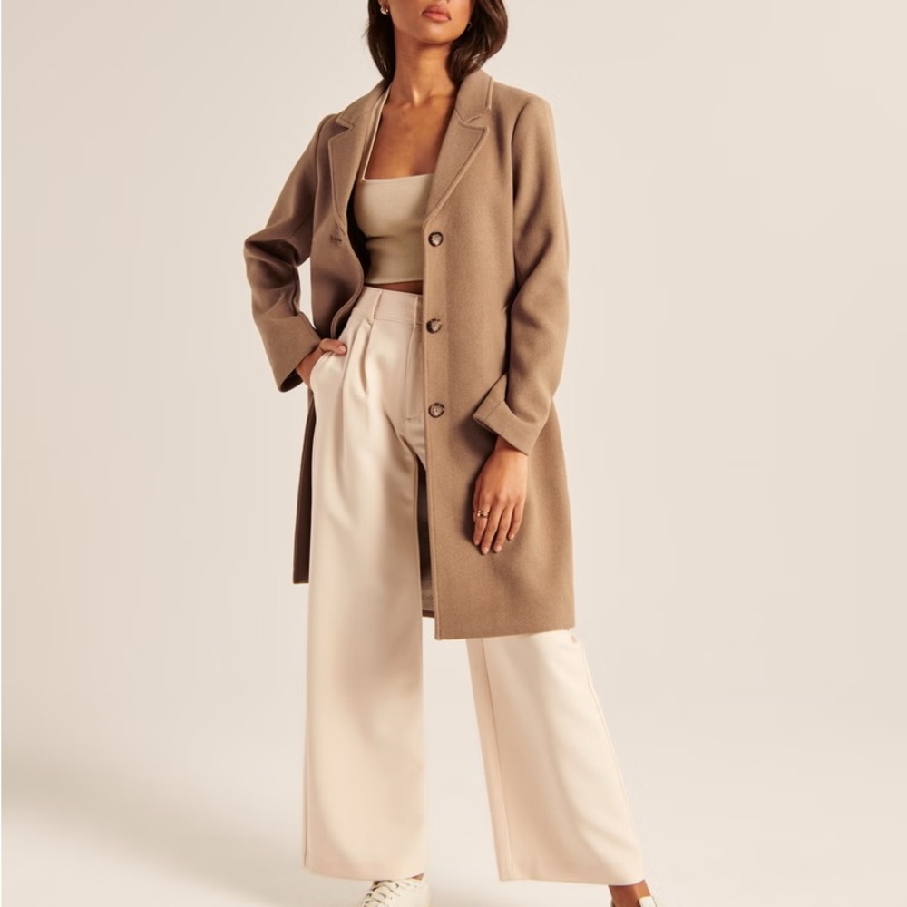 A & F Dad Camel Dress Coat - Size Medium